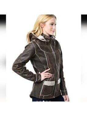 Kuhl Dani Sherpa Jacket Size medium Vegan Leather New Without Tags Sz Medium